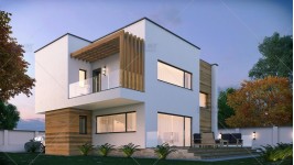 Proiect casa parter + etaj (124 mp) - Donna